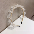 Bandeau Opaska Acrylic Pearl Headband Luxury Hair Accessories Korean Baroque Handmade Flower Hairband Vintage For Women Girls Gift